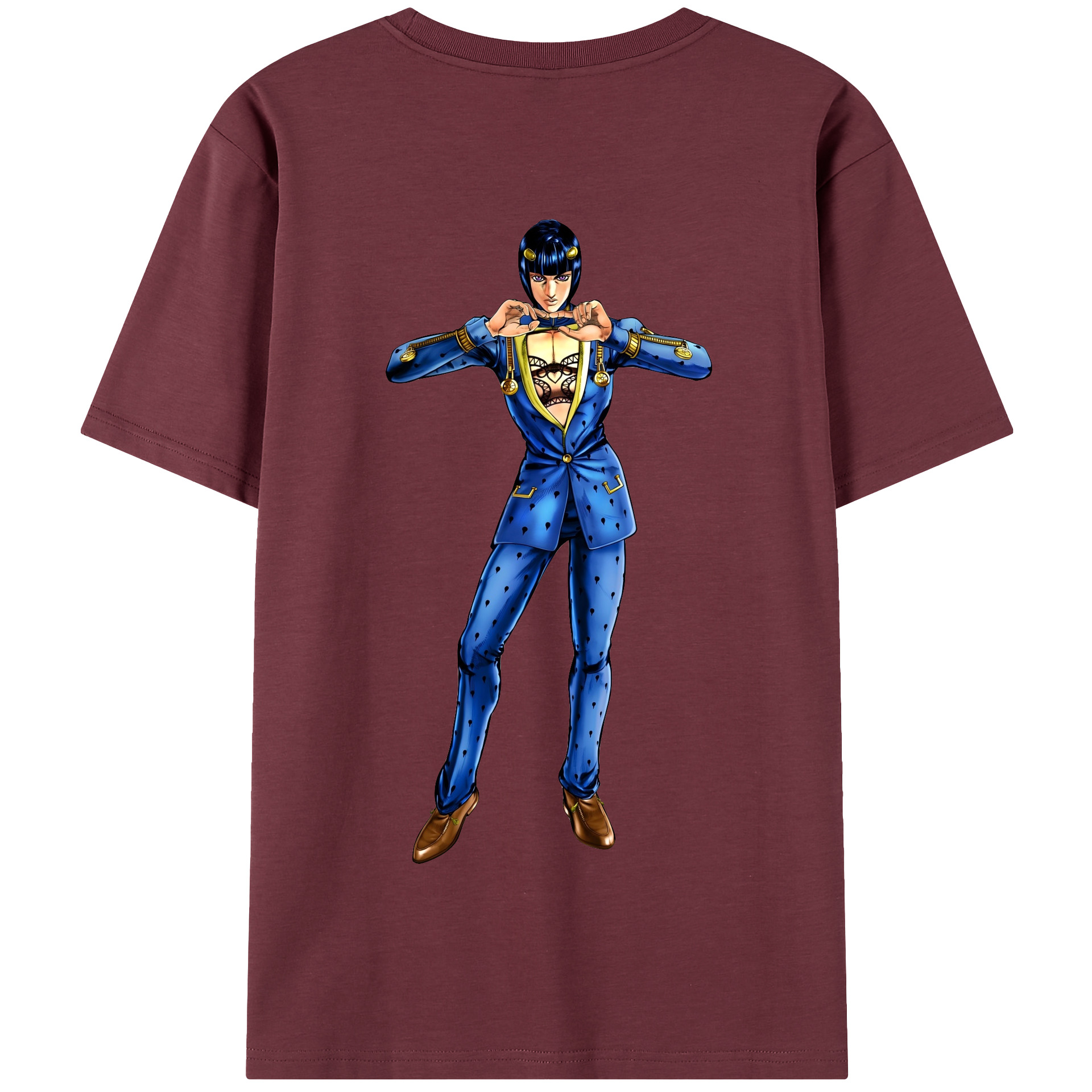 （画像用） ジョジョの奇妙な冒険 ブローノ?ブチャラティ JoJo's Bizarre Adventure Bruno Bucciarati 綿100％半袖Tシャツ（背面プリント）